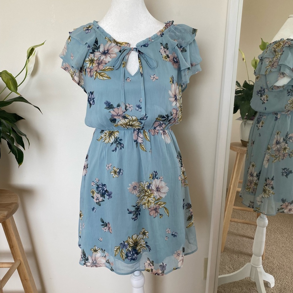 Xhilaration Blue Floral Dress